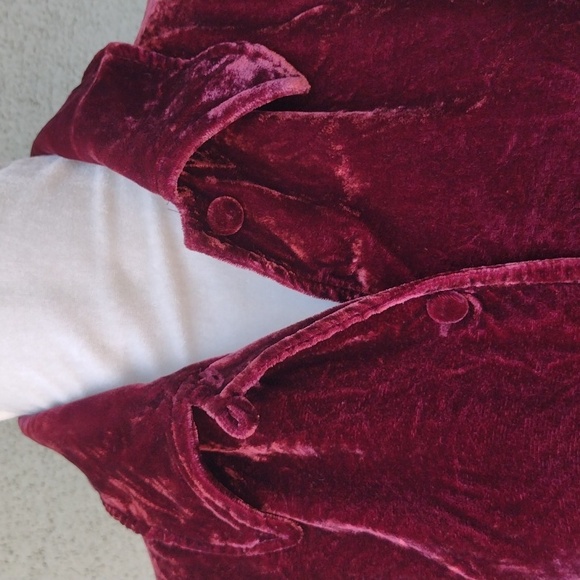 Soft Surroundings Deep Red Velour Jacket PS - Picture 3 of 8